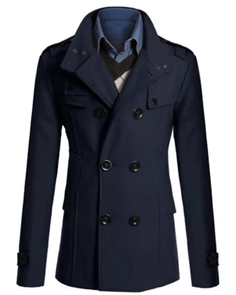 Big & Tall Men's Slim Fit Long Woolen Trench Coat M-4XL