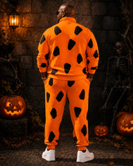 Big & Tall Men's Fred Flintstone Tie Half Zip Sweatshirt Set