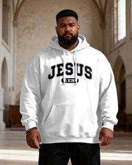 Big & Tall Men's JESUS IS KING College Letter Print Hoodie