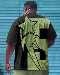 Printed Front And Back Men's Large Simple Pattern Printed T-shirt Shorts Suit