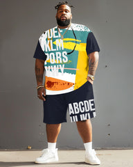 Street Casual Colorful Graffiti Print Large Men's Suit