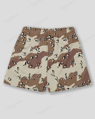 Plus Size Men's Khaki Bubble Camouflage Graffiti Print Sports Mesh Quick Dry Shorts