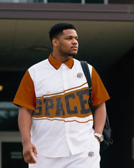 Big & Tall Men's Daily Leisure. Original Design Academy Style Stitching Collision Color-space. Printed Short Sleeve Shirt Shorts Suit
