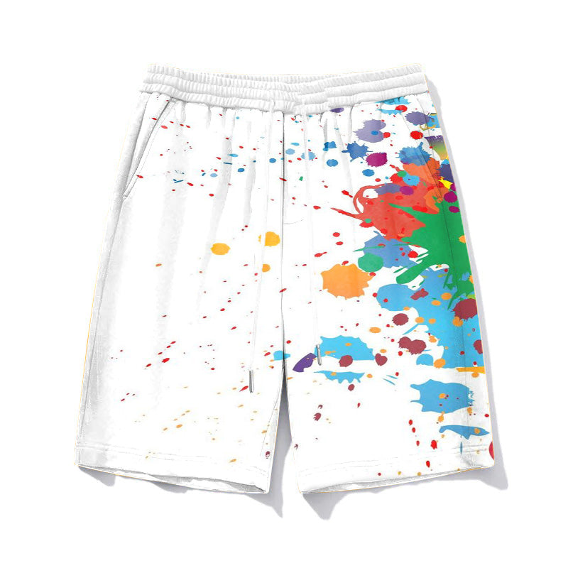 Watercolor Splash Ink Men's Big & Tall Personalized Print Shorts