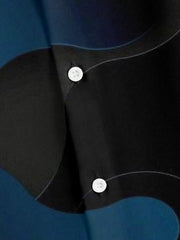 Big Men's Casual Gradient Color Block Textured Lapel Long Sleeve Shirt