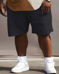 Street Casual Irregular Color-block Printed Large Men's Set