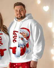 Christmas Couple Fashion Set Casual Big and Tall Printed Hoodie Set