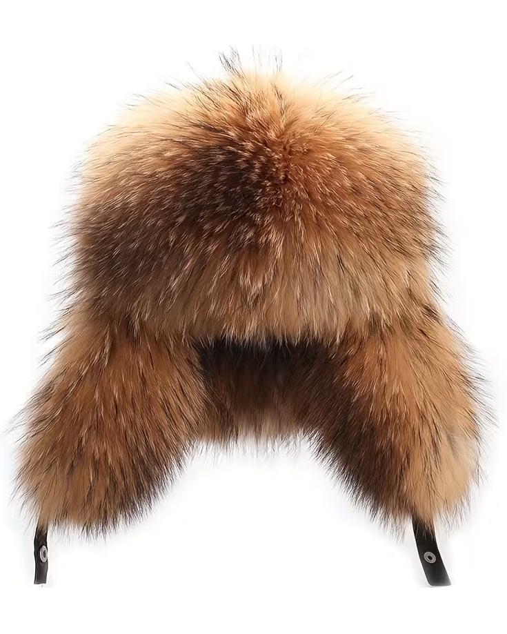 High-Quality Faux Raccoon Fur Ear-Flap Thickened Warm Hat
