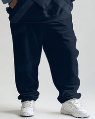 Men's Daily Casual Blue Stripe Boxing Letter Print Big and Tall Hoodie Set