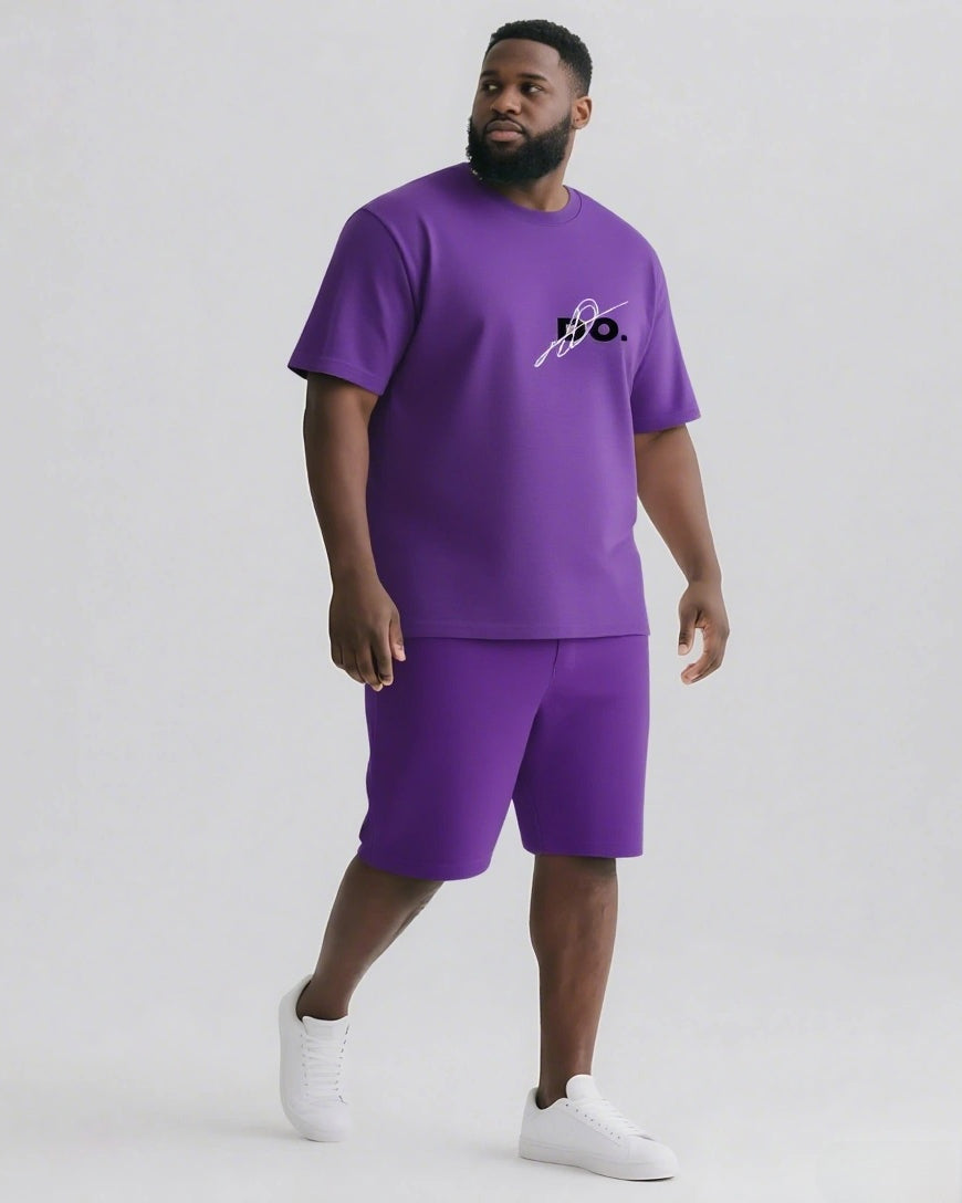 Do Like You Already Won Men's Big & Tall Casual Lettering T-shirt 2-Piece Set