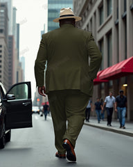 Men's Big and Tall Solid Color Blazer Trousers Suit