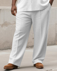 Men's Plus Size Simple Gradient Diamond Print Short Sleeve Shirt Trousers Suit