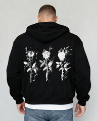 Big & Tall Men's Abstract Rose-Print Cardigan Hoodie