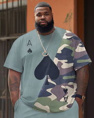 Street Casual Spade Camouflage Print Large Men's Set