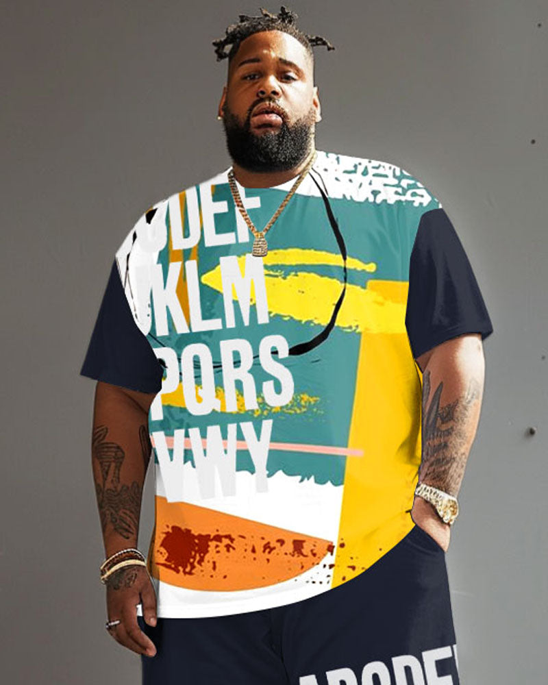 Street Casual Colorful Graffiti Print Large Men's Suit