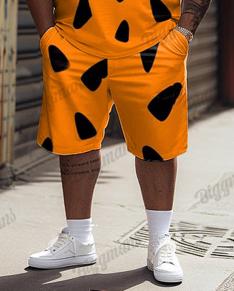 Fred Flintstone Tie Big Men Short-sleeved T-shirt & Shorts Set