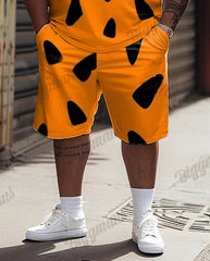 Fred Flintstone Tie Big Men Short-sleeved T-shirt & Shorts Set