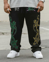 Big & Tall Men's Street Fashion Personality Trend Design-short Sleeve Pants Suit