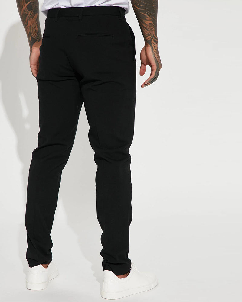Big & Tall Men's Daily Business Solid Color Trousers
