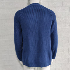 M-2XL Autumn And Winter Solid Color Zipper Turtleneck Knitted Jacket Sweater Cardigan