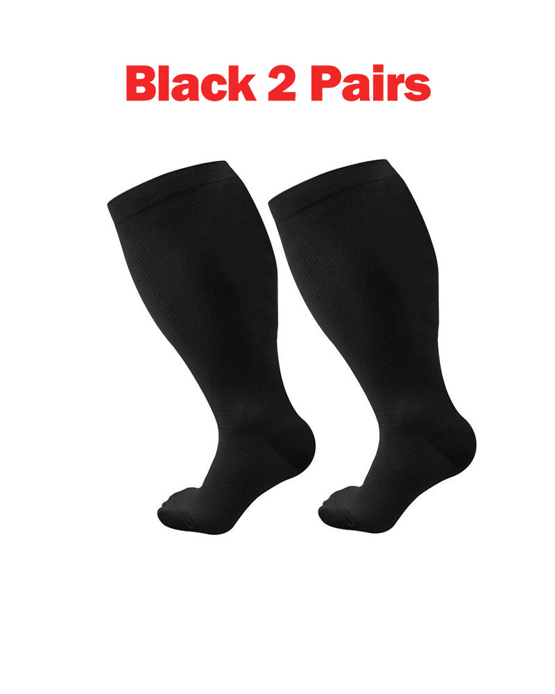 🔥2XL-7XL Solid Color Running Fitness Compression Socks For Obese Men And Women Sports Socks