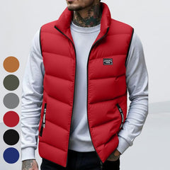 🔥Christmas 50% Off Exclusive ✨Men's Thickened Warm Sleeveless Vest - Black Full-Zip Stand Collar Ideal