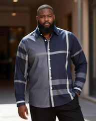 Big & Tall Men's Plaid Long Sleeve Printed Shirt