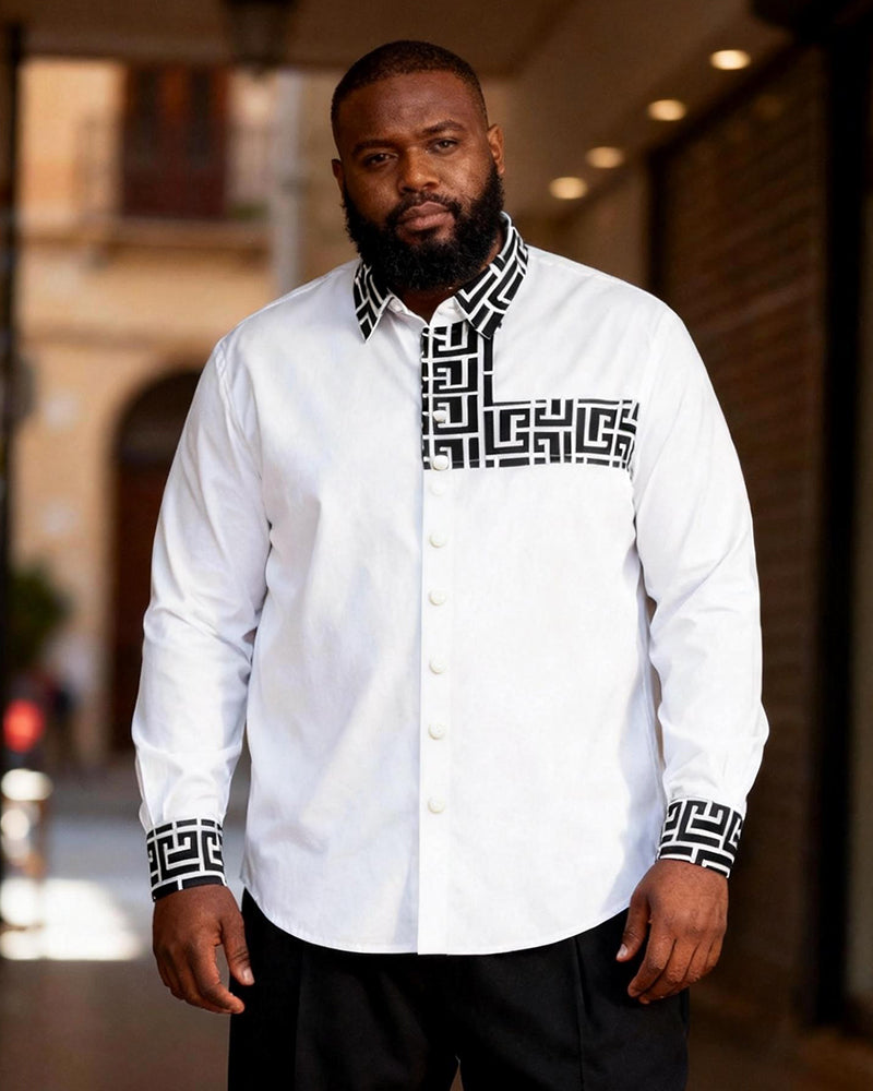 Big & Tall Men's Greek Embellished Long Sleeve Shirt