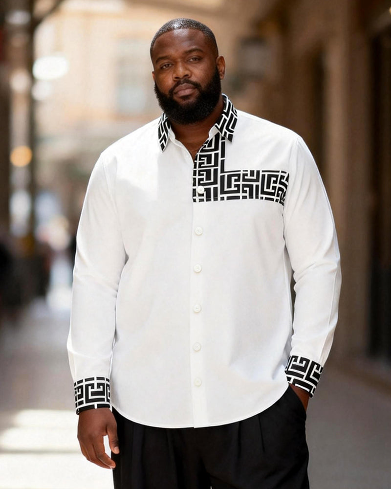 Big & Tall Men's Greek Embellished Long Sleeve Shirt