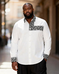 Big & Tall Men's Greek Embellished Long Sleeve Shirt