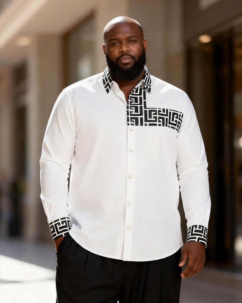 Big & Tall Men's Greek Embellished Long Sleeve Shirt