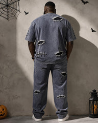 Big & Tall Men's Rough Stitch Ghost Printed T-Shirt Pants Set