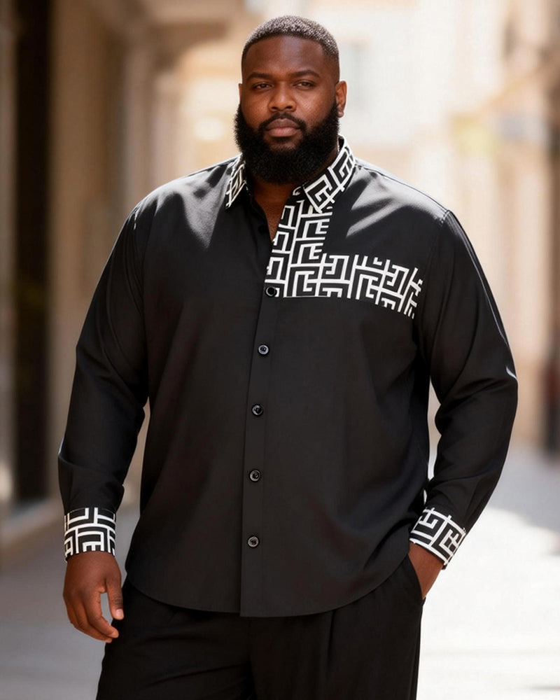 Big & Tall Men's Greek Embellished Long Sleeve Shirt