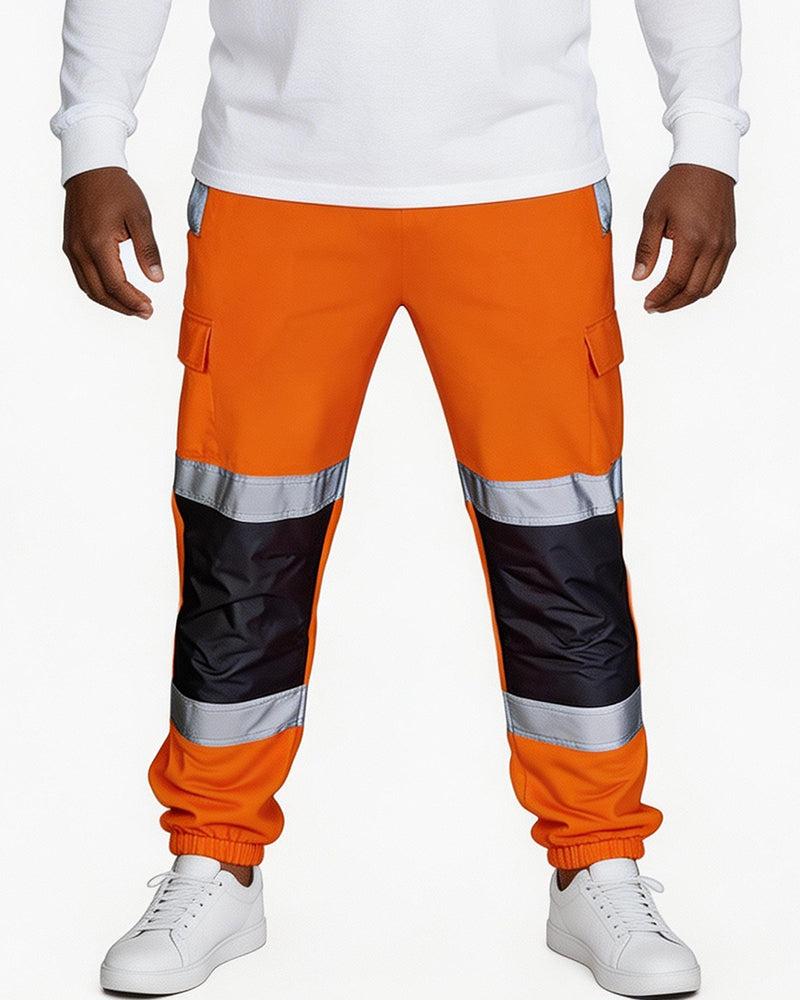 Big & Tall Men's Spliced Reflective Strip Toe Overalls S-4XL