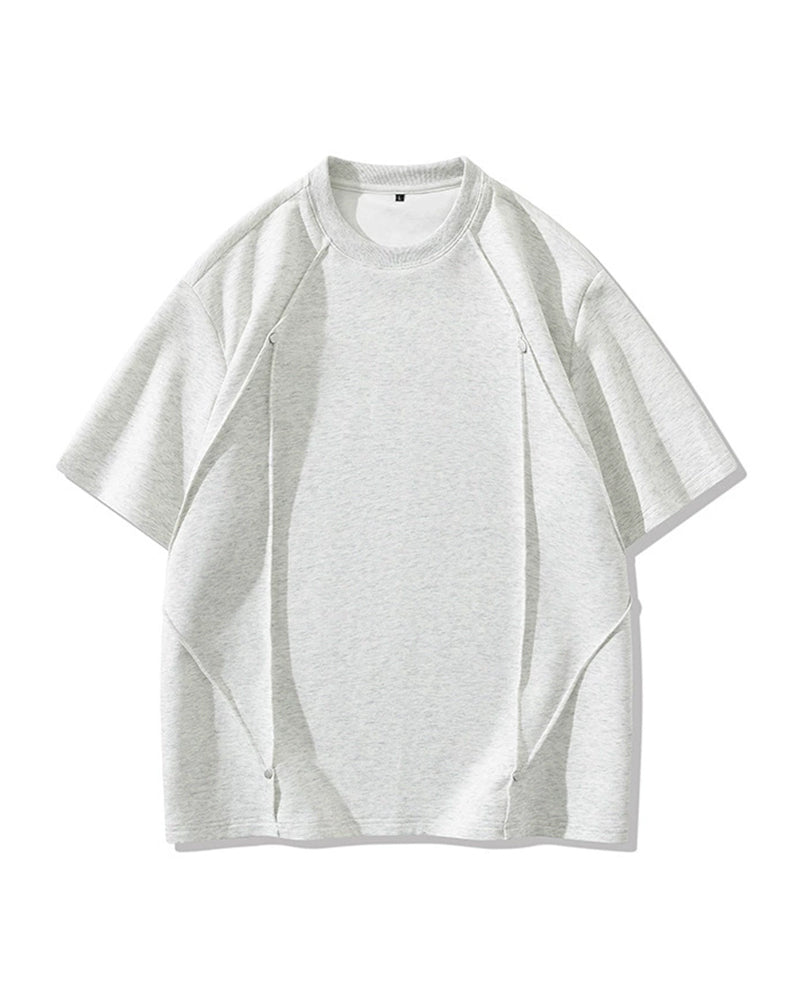 L-9XL Solid Color Heavy Cotton Round Neck Short-sleeved T-shirt