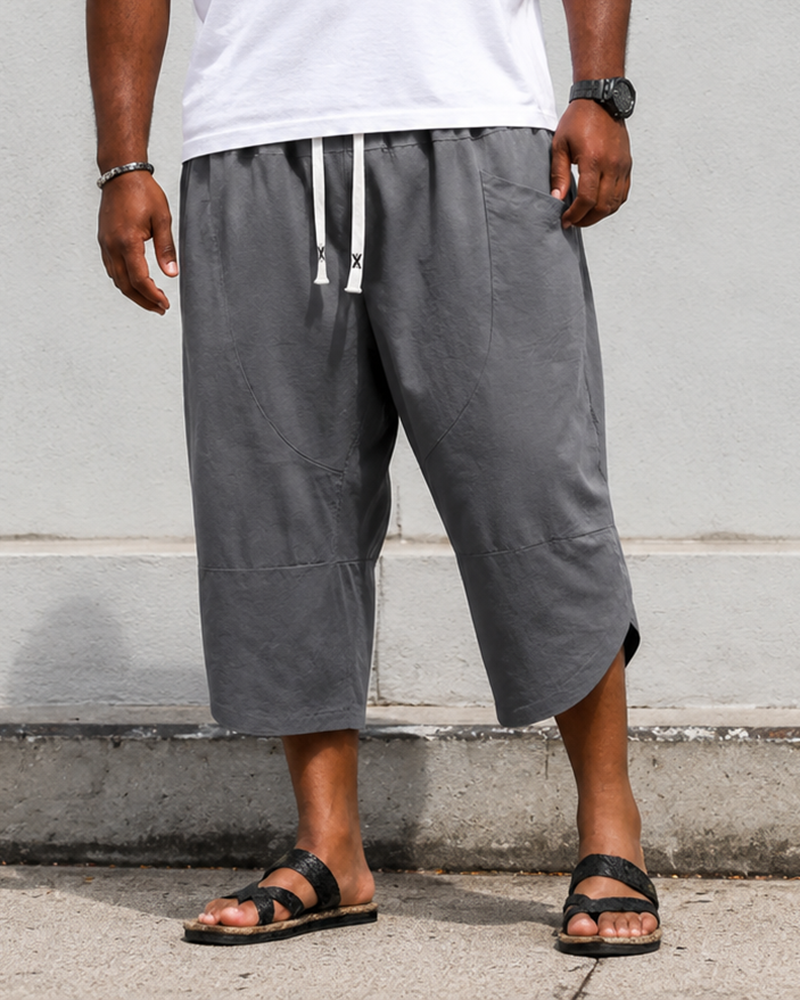 5XL-11XL Quick-drying Cropped Pants With Extra Fat And Loose