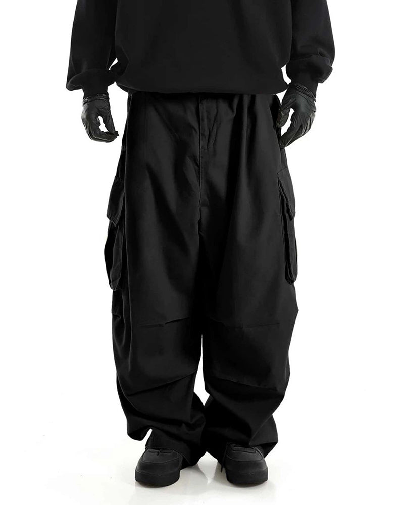 XL-8XL Plus Size Men's Solid Color Coil Trousers