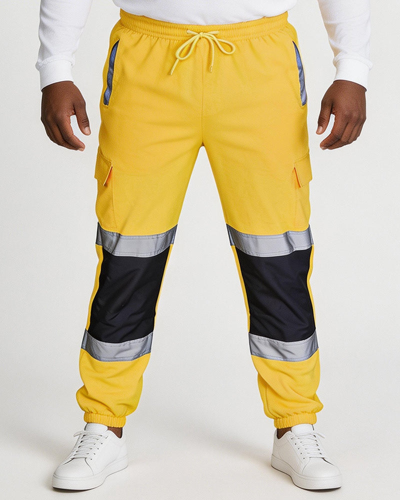 Big & Tall Men's Spliced Reflective Strip Toe Overalls S-4XL