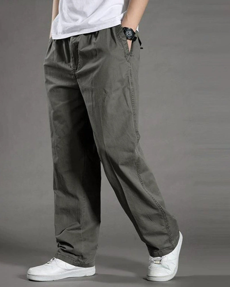 Big & Tall Men's Thin Cotton Straight Elastic Waist Overalls M-6XL