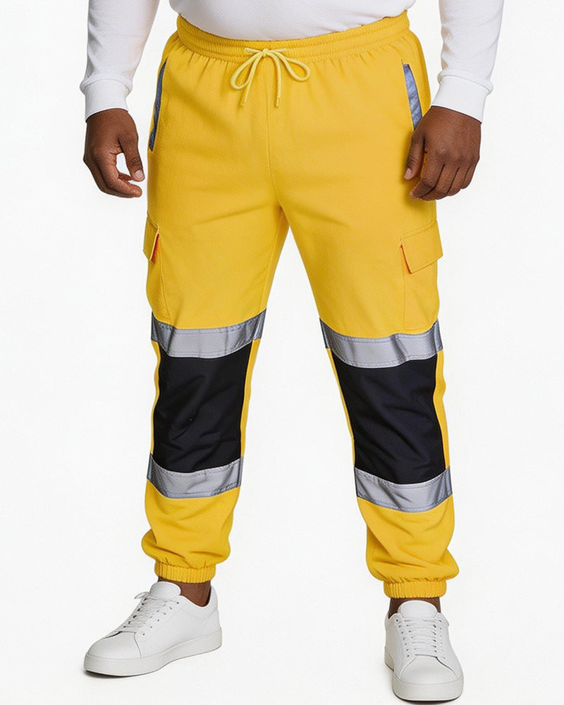 Big & Tall Men's Spliced Reflective Strip Toe Overalls S-4XL