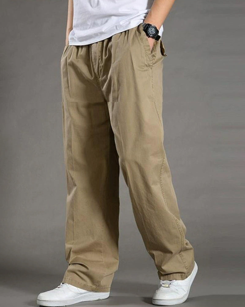 Big & Tall Men's Thin Cotton Straight Elastic Waist Overalls M-6XL