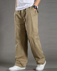 Big & Tall Men's Thin Cotton Straight Elastic Waist Overalls M-6XL