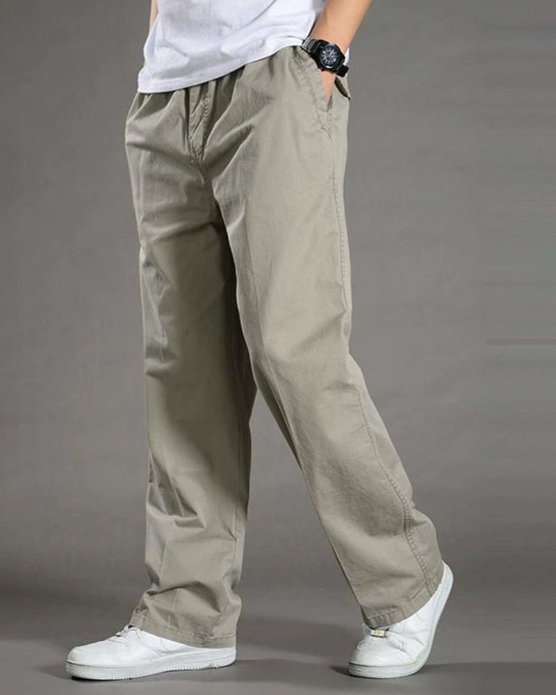 Big & Tall Men's Thin Cotton Straight Elastic Waist Overalls M-6XL