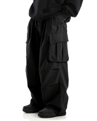 XL-8XL Plus Size Men's Solid Color Coil Trousers