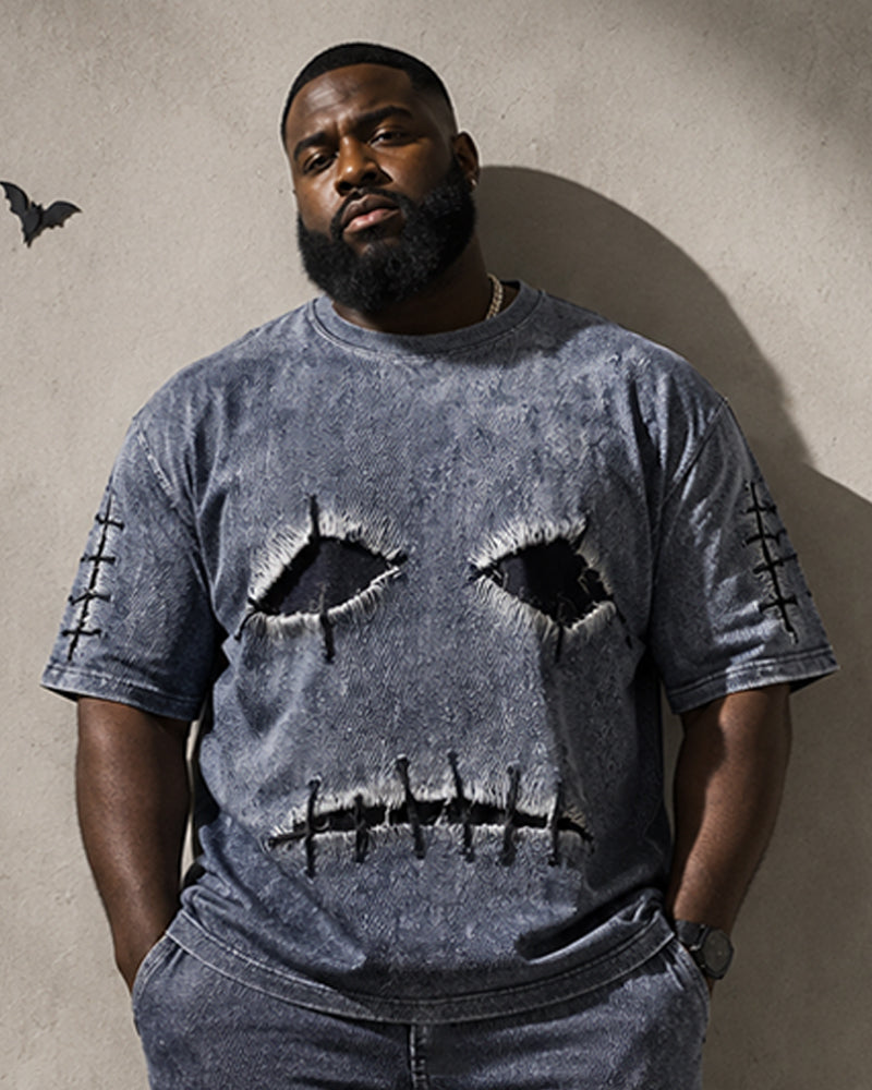 Big & Tall Men's Rough Stitch Ghost Printed T-Shirt Pants Set