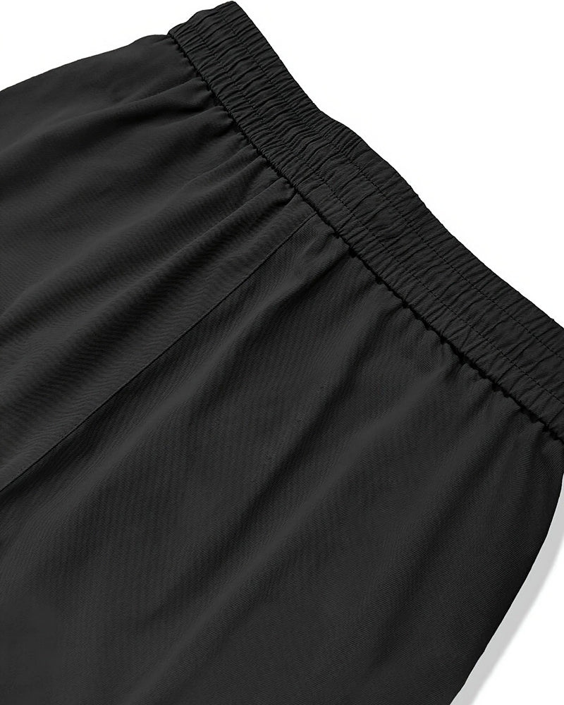 XL-8XL Plus Size Men's Solid Color Coil Trousers
