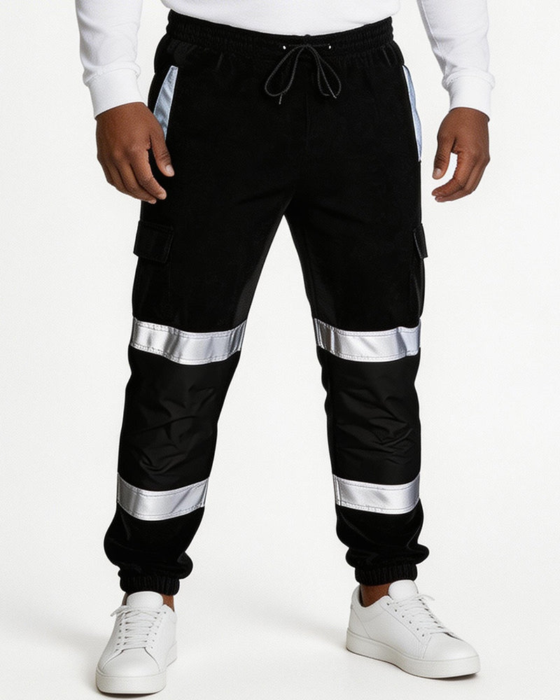 Big & Tall Men's Spliced Reflective Strip Toe Overalls S-4XL