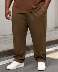 Big & Tall Men's Brown Contrast Color Palette Printed T-Shirt Pants Set