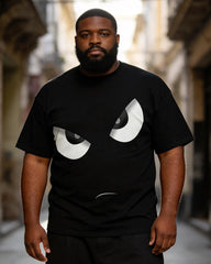 Big & Tall Men's Angry Eyes Print Round Neck Short Sleeve Tee