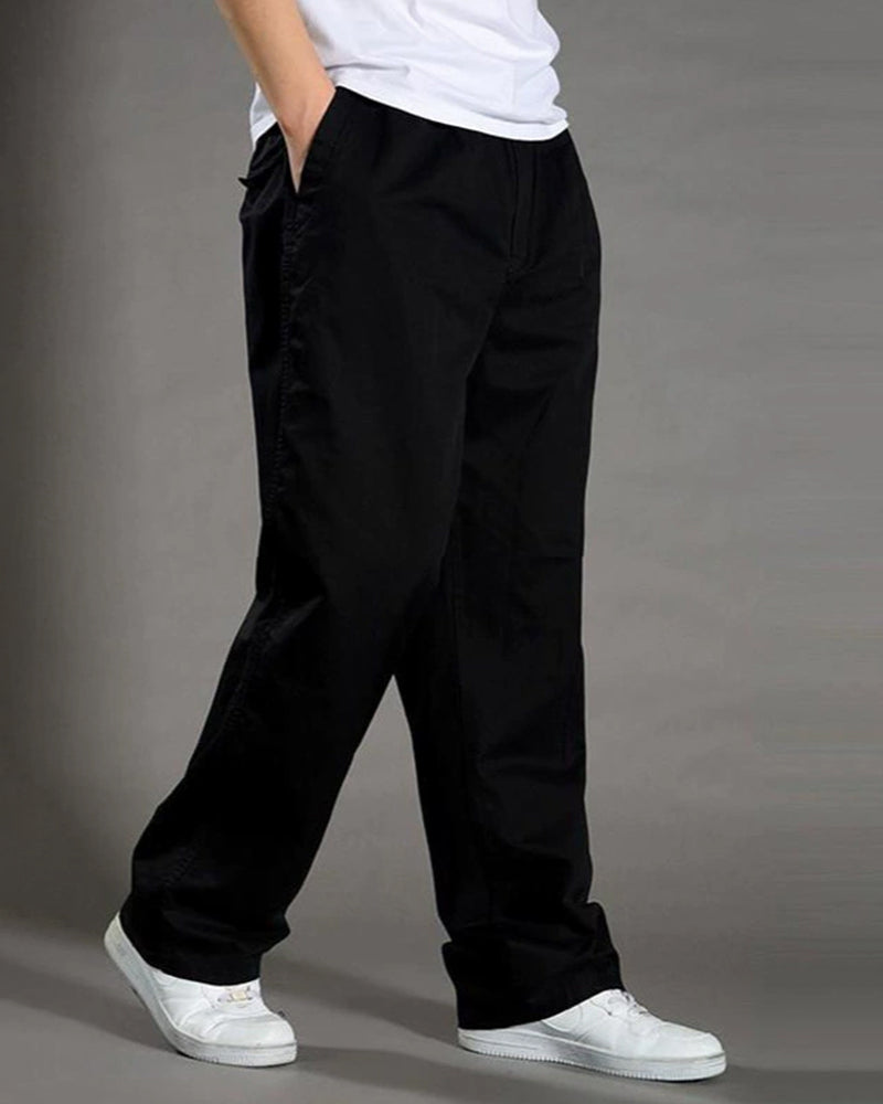 Big & Tall Men's Thin Cotton Straight Elastic Waist Overalls M-6XL